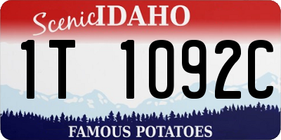 ID license plate 1T1092C