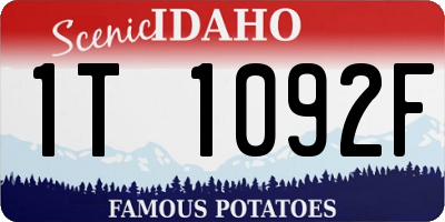 ID license plate 1T1092F
