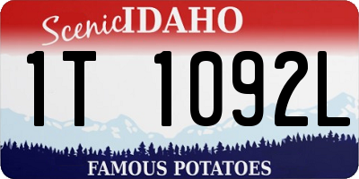 ID license plate 1T1092L