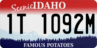 ID license plate 1T1092M