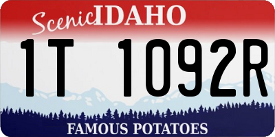 ID license plate 1T1092R