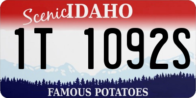 ID license plate 1T1092S
