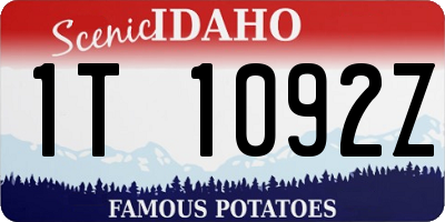 ID license plate 1T1092Z