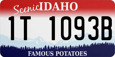 ID license plate 1T1093B