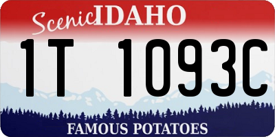 ID license plate 1T1093C