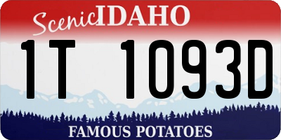 ID license plate 1T1093D