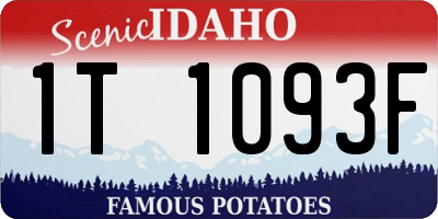 ID license plate 1T1093F