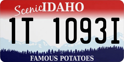 ID license plate 1T1093I