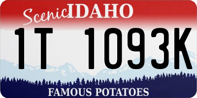 ID license plate 1T1093K