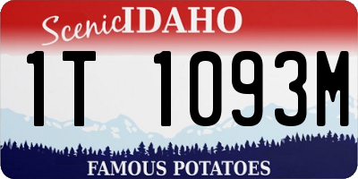 ID license plate 1T1093M