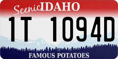 ID license plate 1T1094D