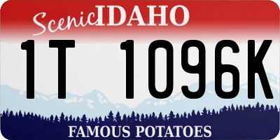 ID license plate 1T1096K
