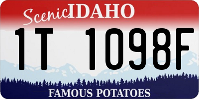 ID license plate 1T1098F
