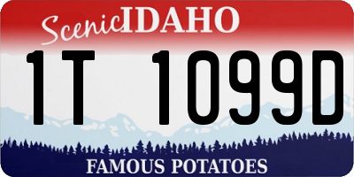 ID license plate 1T1099D