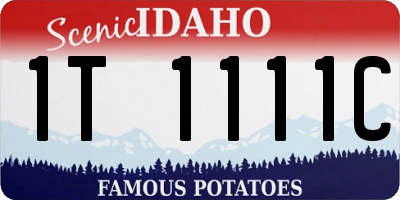 ID license plate 1T1111C