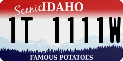 ID license plate 1T1111W