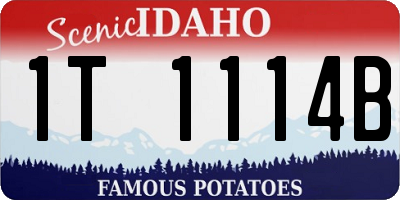 ID license plate 1T1114B