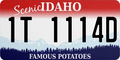 ID license plate 1T1114D