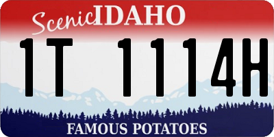 ID license plate 1T1114H