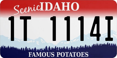 ID license plate 1T1114I