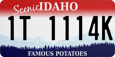 ID license plate 1T1114K
