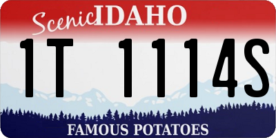 ID license plate 1T1114S