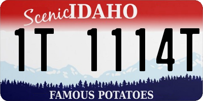 ID license plate 1T1114T