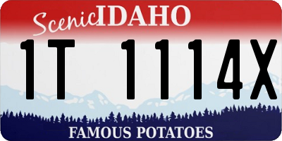 ID license plate 1T1114X