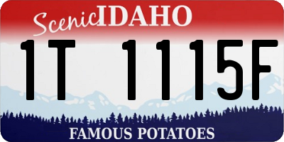 ID license plate 1T1115F