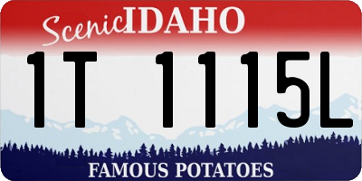 ID license plate 1T1115L