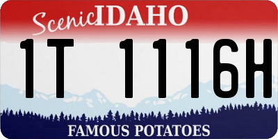 ID license plate 1T1116H