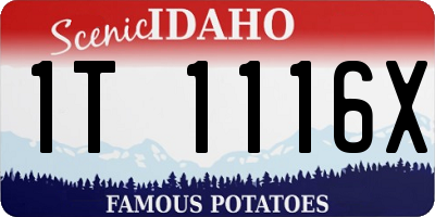 ID license plate 1T1116X