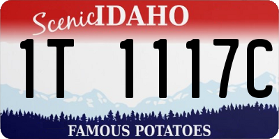 ID license plate 1T1117C
