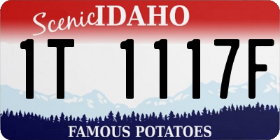 ID license plate 1T1117F