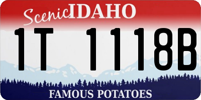 ID license plate 1T1118B
