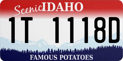 ID license plate 1T1118D