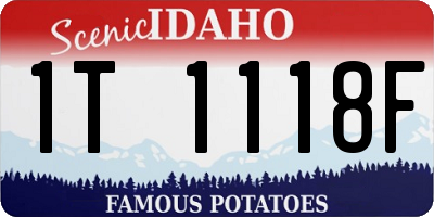 ID license plate 1T1118F