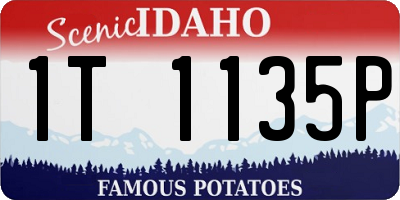 ID license plate 1T1135P