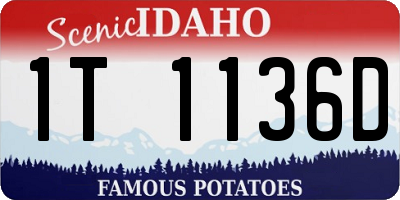ID license plate 1T1136D