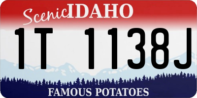 ID license plate 1T1138J