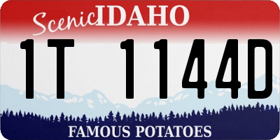 ID license plate 1T1144D