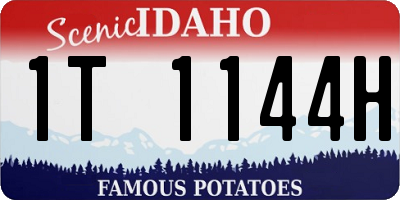 ID license plate 1T1144H