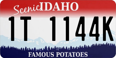 ID license plate 1T1144K