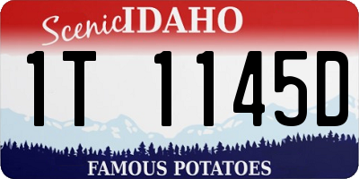 ID license plate 1T1145D