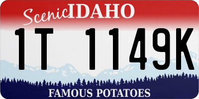 ID license plate 1T1149K