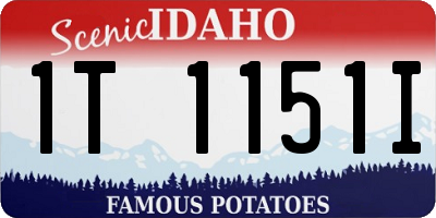 ID license plate 1T1151I