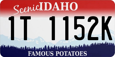 ID license plate 1T1152K