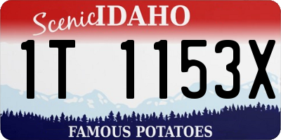 ID license plate 1T1153X