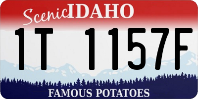 ID license plate 1T1157F