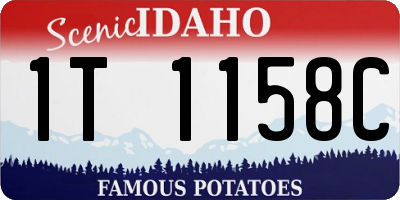 ID license plate 1T1158C